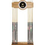 Trademark Global U.S. Army Billiard 8-Cue Rack with Mirror, Wood