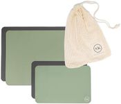 The Silicone Kitchen Reusable Silicone Oven Baking Mats Gift Set Bundle, 2 Half-Sheet, 2 Quarter-Sheet, Sage Green, Dark Gray