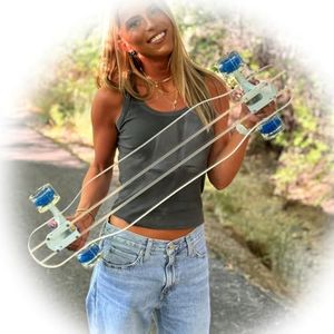 GHOST BOARDS Clear Longboard- Riptide 33" Skinny Cruiser with LED Glow Wheels & Non-Slip Deck for Smooth Rides- Sleek Ghost Longboard Offers Control & Balance- Cruise Freely on Pro Boards for Adults
