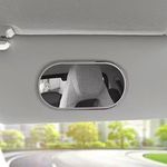 Car Sun Visor Vanity Mirror, Stainless Steel Auto Makeup Mirror, Unbreakable Rear View Sun-Shading Cosmetic Mirror(Oval)