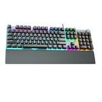 AULA F2058 Mechanical Gaming Keyboard | Clicky Blue Switches, LED Rainbow Backlit, Removable Wrist Rest, Cool Square Keycaps | Full Size USB Wired Keyboard for Windows|Mac|PC (Black F2058)