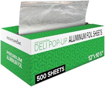 Stock Your Home Popup Deli Foil 12x10.75-500 Count, Convenient Aluminum Sheets for Deli Wrapping and Food Prep