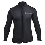 Lemorecn Adult’s 3mm Wetsuits Jacket Long Sleeve Neoprene Wetsuits Top(CA2031BLACK-S)