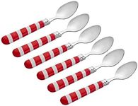 Godinger Dessert Spoons, Soup Spoons, Dinner Spoons, Candy Cane Flatware Set of 6