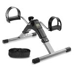 Healthex Pedal Bike Portable Exercise Cycle for Home Gym | Suitable for Light Exercise of Legs, Arms, and Physiotherapy at Home (Silver) (Mini Pedal Bike)