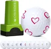 Obirdie Self-Inking Golf Ball Stamp | Chic & Fun Golf Ball Stamper | Fast-Drying, Waterproof Golf Ball Marker Stamp | Reusable Golf Accessories for Women | Golfer Gifts | Golf Gadgets (Heart)