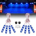 Nilight 8PCS Truck Pickup Bed Light 24LED Blue Cargo Rock Lighting Kits with Switch for Van Off-Road Under Car Side Marker Foot Wells Rail, 2 Years Warranty