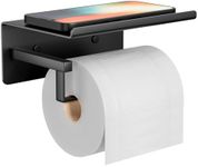 Black Toilet Roll Holder Wall-Mounted - Toilet Roll Holder Self Adhesive, Toilet Roll Holder Black, Toilet Paper Holder, Stick On Toilet Roll Holder, Toilet Roll Holder With Shelf, Stainless Steel