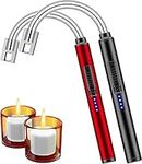 2 Pack Candle Lighters, Electric USB Rechargeable Arc Lighter Windproof Long Lighter Camping Lighter Grill Lighter for Party