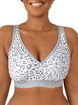 Fruit of the Loom Women's Wireless Cotton Bra, Leopard Smoke, 40D