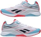 Reebok Unisex-Adult Nano X2 FRONING Training Shoe, ftwr white/NEON BLUE/neon cherry, 12 Women/11 Men