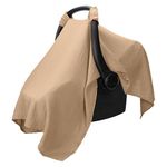 Comfy Cubs Baby Car Seat Cover - Soft Bamboo Rayon and Muslin Cotton Blend - Lightweight, Breathable Canopy for Comfort and Sun Protection - Large Size Nursing Cover - Cedar