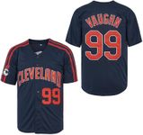 ZXCVB Men's #99 Ricky Vaughn Jersey 90s Hip Hop Clothing Movie Baseball Jersey Stitched, Dark Blue, Medium