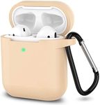SATLITOG Silicone Case Compatible with Apple AirPods 1&2 Wireless and Wired Charging Case(Front LED Visible),Apricot