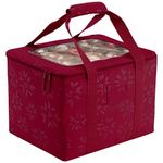 Classic Accessories Seasons Christmas Tree Ornament Organizer & Storage Bin, 16 inches L13 inches W12 inches H, Cranberry