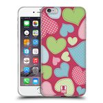 Head Case Designs Stitches Heart Pattern Soft Gel Case and Matching Wallpaper Compatible With Apple iPhone 6 Plus/iPhone 6s Plus