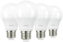 Linkind A19 LED Light Bulb, 60W Equivalent, 9W 2700K Soft White, 800 Lumens Non-Dimmable, E26 Standard Base, Energy Efficient UL Listed for Bedroom Home Office, 4 Pack