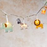 Lights4fun Safari Children's Fairy String Lights Nursery Bedroom 12 Warm White LEDs Battery Operated with Timer Indoor Use 2.1m