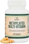 Methylated Multivitamin (Methylated and Activated Vitamins Only - B Complex with Trimethylglycine (TMG) and Methylfolate)(Non-GMO, Gluten Free MTHFR Supplement) 120 Capsules by Double Wood