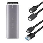 Multibao M.2 NGFF or NVME SSD SATA to USB 3.1 Type-C Enclosure Case Converter Adapter (NVMe to USB3.1 Type-C)