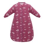 amo nenes Baby Sleeping Bag 2.5 TOG, Baby Autumn Winter Long Sleeve Sleeping Bag, 100% Cotton Baby Wearable Blanket, Detachable Sleeve, 6-18 Months (Rainbow)