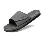 NORTIV 8 Men's Slide Sandals Comfort Lightweight Beach Shoes,Fusion,Grey,Size 12