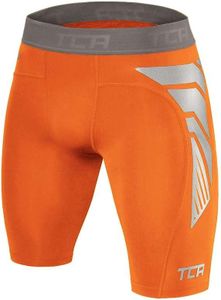 TCA Men's CarbonForce Pro Compression Base Layer Shorts Thermal Under Gear - Orange, XL