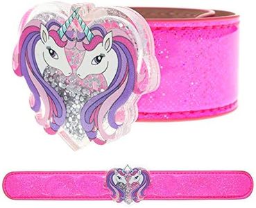 Unicorn Slap Bracelets for Kids with Glitter Shaker Charm - Cute Unicorn Gift for Girls