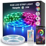 LED Strip Lights 20m, RGB Bluetooth Ultra-Long LED Light with Remote, Music Sync, Smart App Control, Colorful LED Lights Strip for Bedroom, Home, Party, Bar