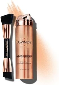 LUMINESS Silk Airbrush Spray Foundation & Buffing Brush Kit - Light Medium, Unisex, Skin Foundation Concealer