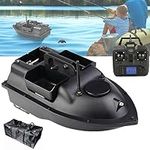 Fishing RC Bait Boat, 500M Distance Fish Bait Boat with GPS Positioning, LED Night Light, Auto Cruise Remote Control Fishing Bait Boat, Double Motors for Carp Fishing and Lake Fishing,Black-12000mah