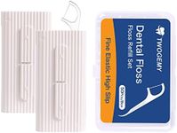 TWOGEMY Dental Floss, 2 Pack 10 Count and 50 PCS/Box, Total Package of 70 Picks Adult Floss in Set Meal. The Perfect Portable Flossing Travel Set for Cleaning Teeth and Oral Care.(White 2+1)