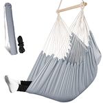 Chihee Hammock Chair Extra Large Sized Hanging Chair for bedrooms Relax Swing Hanging Seat Patio Furniture Lawn Chair Cotton Weave for Superior Comfort Durability Indoor Outdoor Yard Garden