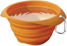 Kurgo Collaps-A-Bowl for Dogs, Collapsible Travel Dog Bowl, Pet Food & Hiking Water Bowl, Food Grade Bowl for Dogs, Travel Accessories for Pets, Includes Carabiner (24 oz, Orange)