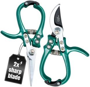 Modern Sprout Hand Pruners & Shears Set with Blister Pack - Lightweight Gardening Tools with Easy Lock - Sharp Carbon Steel Blades -Rust Resistant Scissors for Herbs, Flowers - Ocean