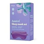 ASUTRA Silk Eye Pillow, Purple Box Set | Filled w/Lavender & Flax Seeds | Weighted | Meditation & Light Blocking Blindfold