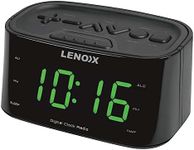 Lenoxx Smartphone-Charging Clock Radio - Black, USB Port, Large 1.2" LED Display, Snooze/Sleep Functions, Dual Alarm, Hi/Lo Dimmer, PLL FM, 20 Presets