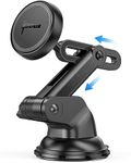 IPOW Magnetic Car Mount, Dashboard Magnetic Phone Holder for Car, Windshield Car Magnetic Phone Mount for iPhone 14/13/12 Series, Tap and Secure Mount, Black