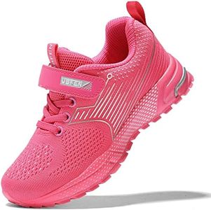 UBFEN Kids Sneakers for Boys Girls Tennis Shoes for Running Sports Walking Gym Athletics C Pink