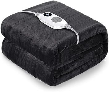 Warmrest Electric Blanket Heated Throw Blanket, Double & King Size 𝟏𝟓𝟎𝐱𝟐𝟎𝟎𝐜𝐦 Soft Flannel, 6 Heat Levels Fast Heating, 1 to 10 Hours Auto-Off Detachable Controller, Machine Washable Grey