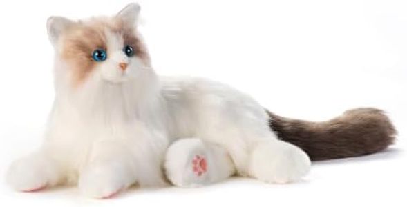 Chongker Realistic Robot Cat-Interactive Companion Pets, Robotic Cat Stuffed Animal with Voice Response、Heartbeat and Purring, Emotional Support Plush for Parents, Seniors, Elderly，22" Ragdoll cat