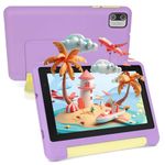 Freeski Kids Tablet 7 inch, Android 13 Tablet for Kids, 8GB RAM+64GB ROM (Expand to 128GB), Parental Control, Kids Software Pre-Installed, Dual Camera, Android Learning Tablet with Proof Case (Purple)