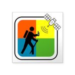 CafePress Geocache Man Square Sticker 3 X 3 Square Bumper Sticker, 3"x3" (Small) or 5"x5" (Large)