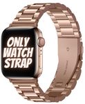 AMiRiTE ADS52 Heavy Metal Stainless Steel Chain Watch Bands / Straps Compatible With Apple iWatch Band For Men Women Unisex, Replacement Straps 49mm 45mm 44mm 42mm 41mmm 40mm 38mm For iWatch Series Ultra/8/7/6/5/4/3/2/1/SE/SE2【 👉 Only Strap For Apple iWatch ⌚ Watch NOT Included 】 (ROSE GOLD, [ 38MM / 40MM / 41MM ])