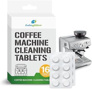 Luluglitter Espresso Machine Cleaning Tablets Coffee Machine Cleaner Compatible with Breville Barista Express, Gaggia, Delonghi, Jura, Philips 16 tabs Convenient removes coffee oils