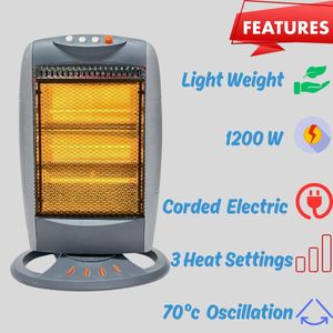 Trendi 1200W Halogen Heater – Portable Electric Room Heater