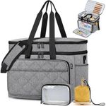 Crochet Organizer Bag with Yarn Holder, Large Yarn Storage for Accessories
