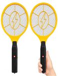 2 Pack Electric Fly Swatter, Bug Zapper Racket for Indoor Pest Control, Handheld Insect Killer Bat Battery Powered Electric Mosquito Swatter for Outdoor and Home