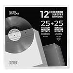 BIG FUDGE Vinyl Record Inner & Outer Sleeve Bundle - 12" x 25pcs High-Density Polypropylene Outer Sleeve Album Covers & 12" x 25pcs Archival Anti-Static Rice Paper LP Inner Sleeves