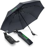 Drive Auto Golf Umbrella For Rain - Windproof Large Umbrellas for Rain, Wind, Travel, Sun - 41 inch Compact Black Umbrella with Custom Car Holder and Automatic Push Button